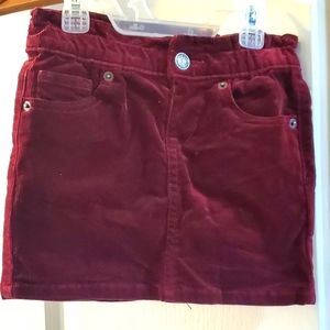 Cat and Jack Girls XS (4/5) Burgundy Corduroy Skirt